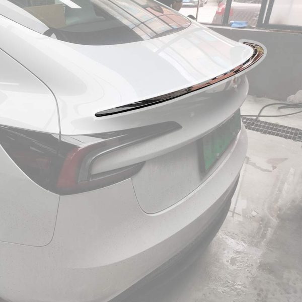 Tesla Rear Spoiler Installed On Car