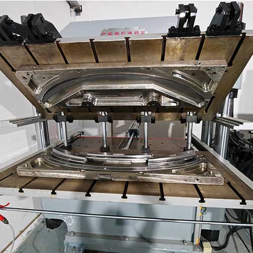 car spoiler mold in compression machine
