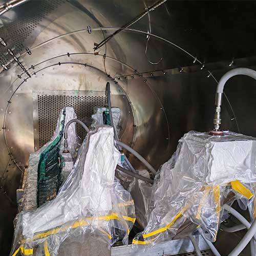 composite product inside the autoclave